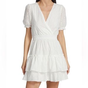 WAYF Reese Smocked-Waist Tiered Mini Dress